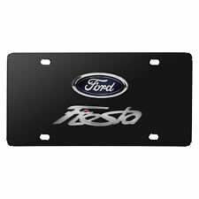 Ford Fiesta 3D Dual Logo Black Stainless Steel License Plate picture