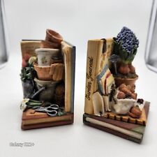Vintage 1997 Figi Graphics Garden Hyacinth Lovers Resin Bookends Detailed Heavy  picture