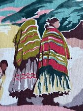 40's A Mayan Menagerie AZTEK Southwestern Cactus Adobe Barkcloth Vintage Fabric picture