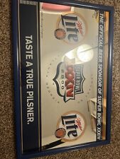 VTG Super Bowl 34 Miller Lite Framed Mirror Beer Sign 32x22 NFL Rams Titans 2000 picture