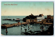 c1910 Tenby From High Street Pembrokeshire Wales Antique Unposted Postcard picture