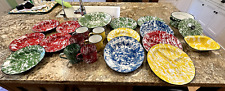 REDUCED PRICE LOT OF VINTAGE RED, GREEN, YELLOW, & BLUE SWIRL GRANITEWARE picture