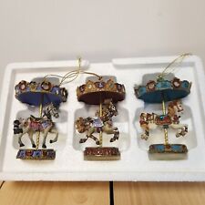 1999 Bradford Edition Carousels for All Seasons Ornaments ~ Lot Of 3 Christmas picture