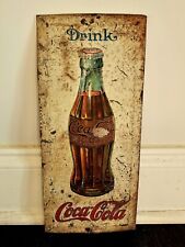 1915 EARLY SCARCE TIN OVER CARDBOARD COCA COLA SIGN picture