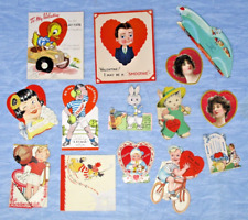 Antique Vintage Greeting Card Lot Die Cut Valentines Day Easter Christmas 30s40s picture