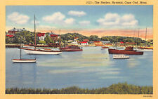 UPICK POSTCARD The Harbor Hyannis CAPE COD Massachusetts Unposted Linen c1940 picture