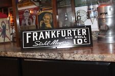FRANKFURTER & ROLL 10 CENT STAHL-MEYER PORCELAIN METAL SIGN HOT DOG CONEY GAS picture