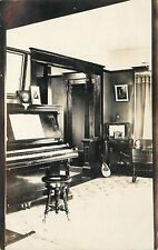 RPPC Victorian Room Interior With Piano Mandolin Music picture