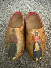 Vintage 1950s Wooden Dutch Shoes Handmade picture