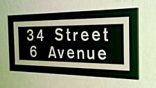 FRAMED MATTED NYC SUBWAY ROLL SIGN 34 STREET WEST SIDE HUDSON YARDS MANHATTAN picture