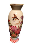 Shibata Japan Vase Vintage Floral W/Birds Chrysanthemums picture