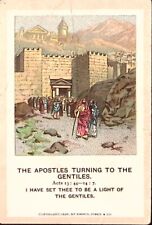 1891 HARRIS JONES LESSON CARD BIBLE SCHOOL APOSTLES TURNING TO GENTILES P4494 picture