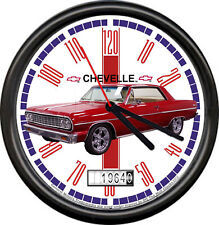 Licensed 1964 Chevy Chevelle Red Chevrolet General Motors Sign Wall Clock picture