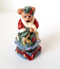 Bearware Pottery Santa Claus Bear Trinket Box with Tiny Bear Inside LNC picture