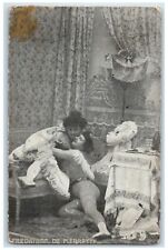c1910's Little Sweetheart Hugging Risque France Posted Antique Postcard picture