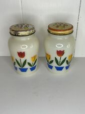 Vintage Anchor Hocking Fire King Tulip Salt and Pepper Shakers picture