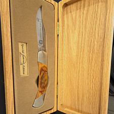 Pocketknife Hard Hat I.B.E.W. Turkey Testicle Festival 1999 Clip Point SS Wood picture