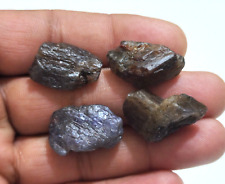 Excellent Blue Tanzanite Raw 4 Piece Lot Size 24-26 MM Rough Gemstone Jewelry picture