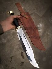 HANDMADE 18'' BIG CROCODILE DUNDEE BOWIE KNIFE D2 CARBON STEEL HUNTING OUTDOOR picture