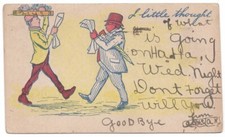 NEWARK NY/NEW YORK Comic Postcard LITTLE THOUGHT Media Mind Control Distraction picture