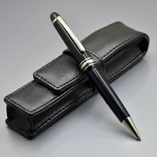 Luxury 145 Resin Series Bright Black+Silver Clip 0.7mm nib Ballpoint Pen picture