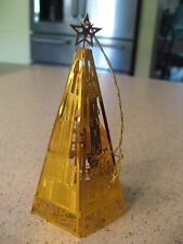 Vtg Marshall Field's 24k Gold over Brass Christmas Tree Ornament - Chicago Sites picture