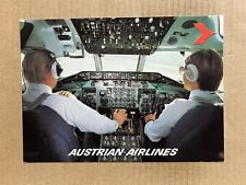 Postcard Austrian Airlines Cockpit Pilots MD-81 Plane Vintage Aviation PC picture