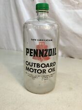 Vintage Pennzoil Out Board Motor Oil 30 Weight 1 Quart Glass Jar picture