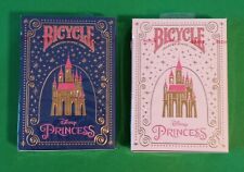 2 DECKS Bicycle Disney Princess blue & pink playing cards FREE USA SHIPPING picture