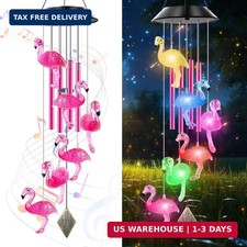 Solar Flamingo Wind Chimes for Outside with 4 Music Aluminum Tubes picture