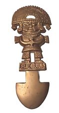 VTG Brass Gold Tone CUSCO PERU INCA Ceremonial TUMI Dagger 12x4
