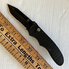 Gerber Fast Draw Black Assisted Knife Combo Serrated Blade 4660717C ButtonOpen picture