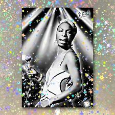 Nina Simone Holographic Headliner Sketch Card Limited 1/5 Dr. Dunk Signed picture