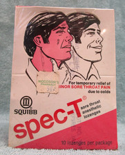 VTG NOS SQUIBB SPEC-T ANESTHETIC LOZENGES SORE THROAT STORE DISPLAY CASE SEALED picture