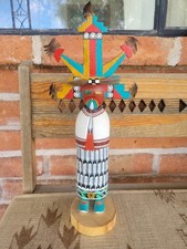 Large Hopi Cloud Woman Kachina Shalako signed by Allen Yazzie picture