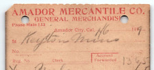 1919 AMADOR MERCANTILE  AMADOR CITY CA KEYSTONE MINE SUTTERS MILL INVOICE  Z3523 picture