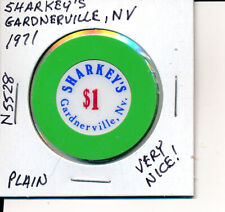 $1 CASINO CHIP - SHARKEY'S GARDNERVILLE NV 1971 PLAIN #N5528 VERY NICE CHIP picture