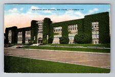 San Diego CA-California, San Diego High School, Antique, Vintage Postcard picture