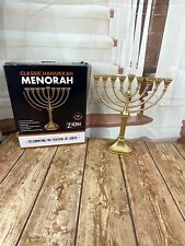 Zion Judaica Hanukkah Menorah Traditional Classic Gold 2019 picture