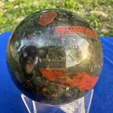 1.1lb  Natural African Blood Stone Quartz Sphere Energy Ball Crystal Healing Gem picture