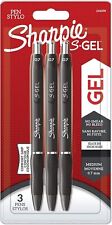 Sharpie S-Gel | Gel Pens | Medium Point (0.7mm) | 3 Count (Pack of 1), Black  picture