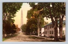 Old Bennington VT-Vermont, Monument From Old And New House, Vintage Postcard picture