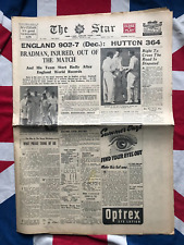 Original August  1938 Newspaper Len Hutton Don Bradman English Cricket Triumph picture