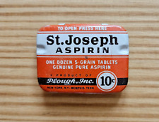 Vintage 1950's St. Joseph Aspirin Miniature Pocket Tin, Plough NY/TN, Empty picture