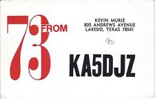 Vintage KA5DJZ Laredo Texas USA 1984 Amateur Radio QSL Card picture