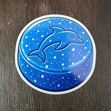 Rave Blue Dolphin 3.5" Vinyl Sticker 90s Techno Trance XTC MDMA Decal picture