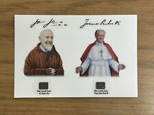 Saint Padre Pio & Pope John Paul II Hair strand lock relic Catholic Church holy picture