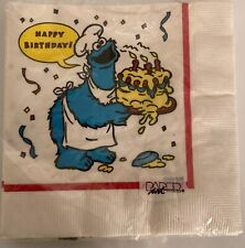 Vintage COOKIE MONSTER HAPPY BIRTHDAY NAPKINS NEW  picture