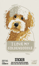 Goldendoodle I Love My Dog Shaped Sticker picture