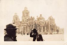 Vintage 1939 Mexico City Cathedral 1930s Photo People Courtyard Street picture